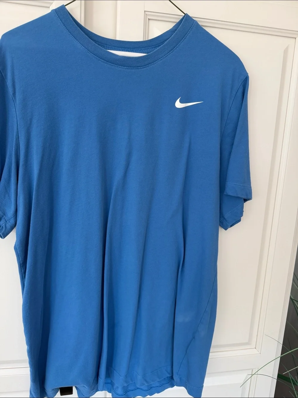 Nike Blue Short Sleeve Tee with White Swoosh Nike drifit